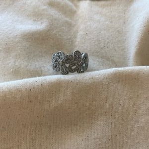 Lia Sophia silver flower ring